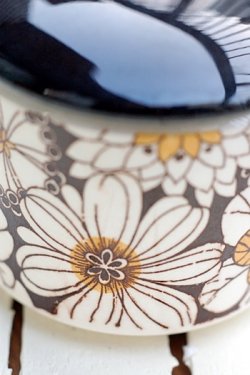画像4: シュガーポット 茶系花柄