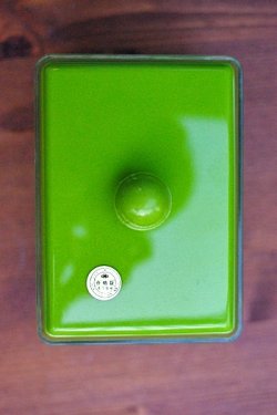 画像2: ハタ印 シュガーポット 角砂糖入れ 角型 グリーン トンク付