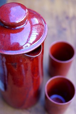 画像1: 日陶産業 陶泉作 清水焼 チャイナーマホー瓶 スカンセンシリーズいこいセット