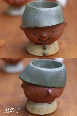 画像5: 陶器製エッグスタンド 人形型