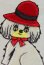 画像3: アイロンアップリケ 赤い帽子の白い犬 (3)