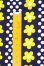 画像2: 布地 紺地 黄色花柄と水玉 92cm×50cm (2)