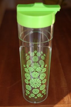 画像2: プラスチック冷水筒 お茶ポット グリーン花模様