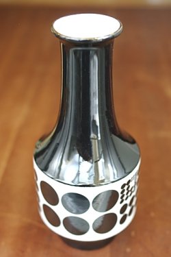 画像1: 花瓶  白黒水玉