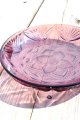 ガラス皿 紫花模様21cm