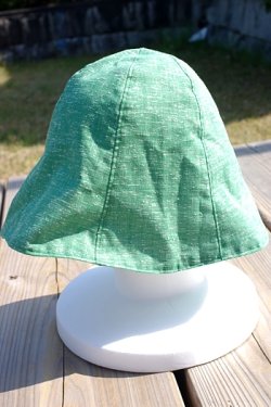 画像2: 手作り帽子 チューリップハット緑