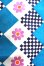 画像3: 座布団カバー 青×白×市松模様 花柄 (3)