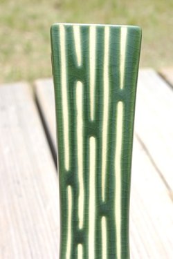 画像2: 花瓶  清水焼　緑縦縞