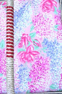画像4: ソーイングバスケット 裁縫箱 ピンクライン花柄