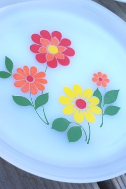 画像2: アルコパル ミルクガラス花柄デザートプレート