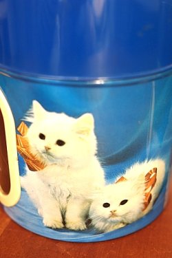 画像1: スチール缶 白猫2個セット