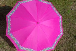 画像1: 折り畳み傘 ピンク花柄