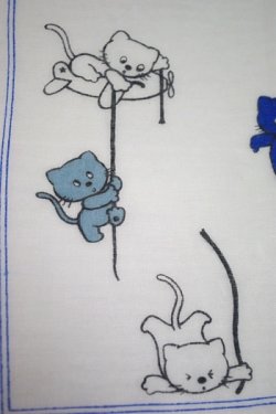 画像3: ハンカチ THREE CATS 青枠