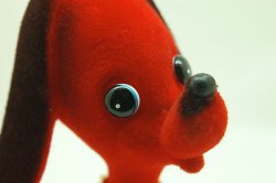 画像1: 犬の置物 赤