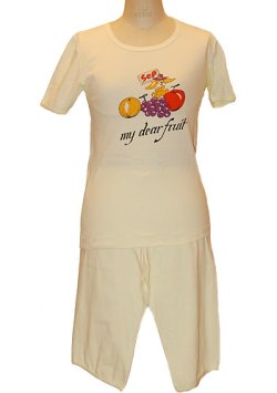 画像1: パジャマ　犬フルーツ柄 半袖半パンツ