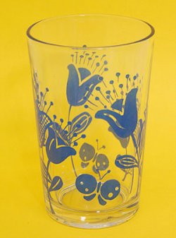 画像1: 蝶とチューリップ柄グラス