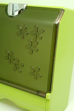画像1: フキンケース 緑花模様