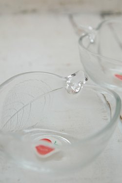 画像1: ソガガラス リンゴ形小鉢 小皿 クリア