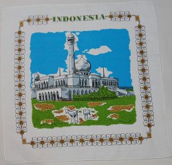 画像1: EXPO'70ハンカチ 万国博参加国巡り「世界名所シリーズ」インドネシア(no.33)