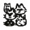 画像1: 石ハンコ 5匹猫 1.2cm角 (1)