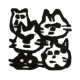 石ハンコ 5匹猫 1.2cm角