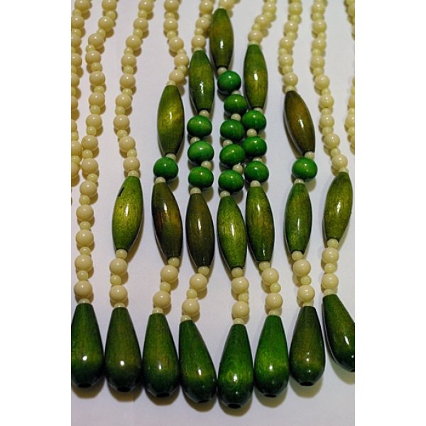 画像2: イズミヤ趣味の珠のれん ビーズ暖簾 グリーン 85cm×30cm (2)