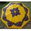 画像1: 折り畳み傘 黄色地花柄 (1)