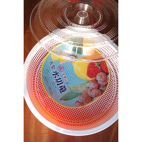 画像3: プチンの丸型水切篭  ザル付保存容器 オレンジ (3)