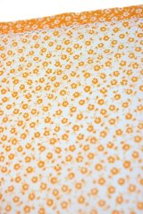 画像: 枕カバー オレンジ小花柄