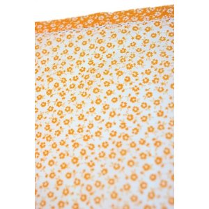 画像: 枕カバー オレンジ小花柄