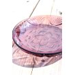 画像1: ガラス皿 紫花模様21cm (1)