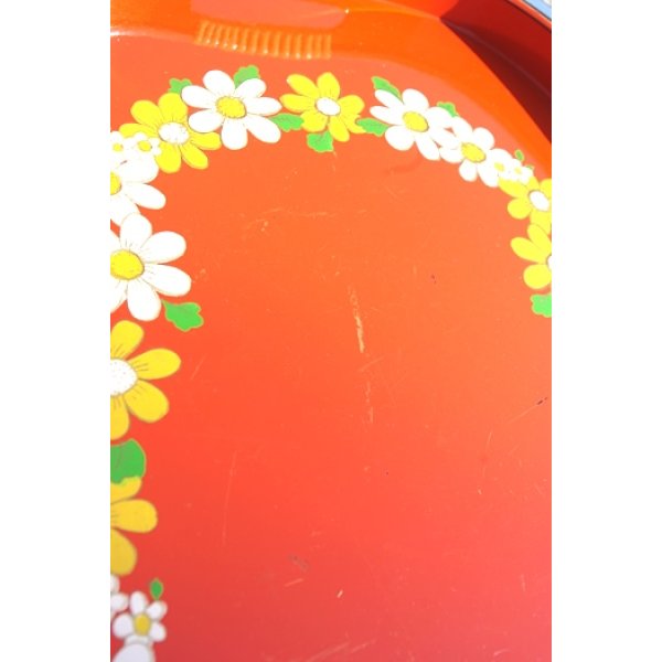 画像3: お盆 オレンジ 花柄 (3)