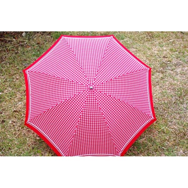 画像1: 折り畳み傘 赤地 白の連続模様 (1)