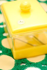 画像: ハタ印 シュガーポット 角砂糖入れ 角型 黄色 トンク付