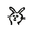 画像1: 石ハンコ ウサギ 0.9cm角 (1)