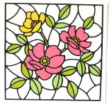 画像: 窓飾り ウインドディスプレイ アクセサリーシール1 花柄