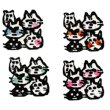 画像2: 石ハンコ 5匹猫 1.2cm角 (2)