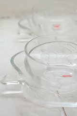 画像: ソガガラス リンゴ形カップ＆ソーサー クリア