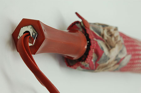 画像1: 折り畳み傘　ピンク系バラ柄 (1)