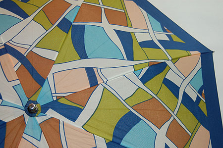 画像: 折り畳み傘　青×茶系幾何学模様