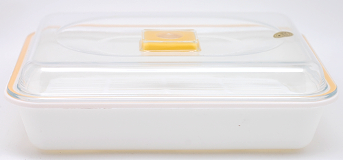 画像: ハタ印 保存容器 ラインバット スノコ付き 黄色
