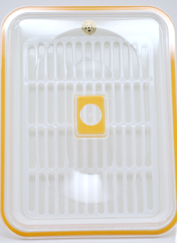 画像: ハタ印 保存容器 ラインバット スノコ付き 黄色