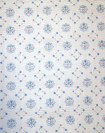 画像: 布地 白地ピンクとブルーの小花柄 74cm×150cm