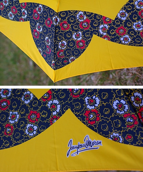 画像: 折り畳み傘 黄色地花柄