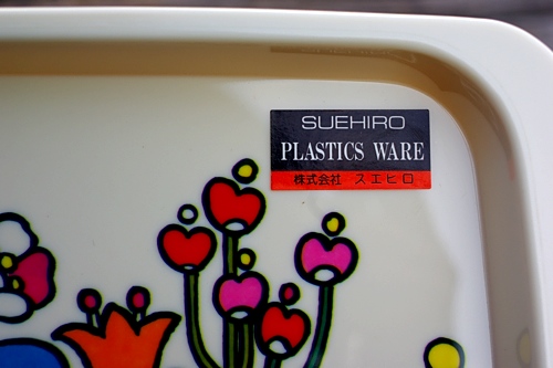 画像: お盆 スエヒロ プラスチックトレー 花柄