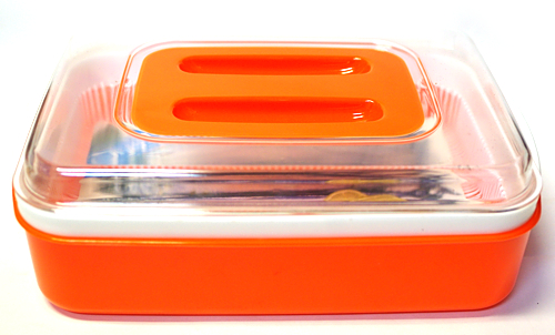 画像: フリザーバット ザル付保存容器 オレンジ