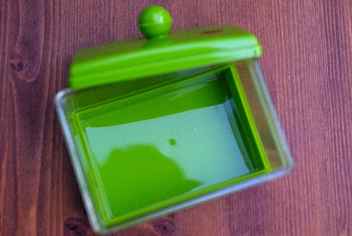 画像: ハタ印 シュガーポット 角砂糖入れ 角型 グリーン トンク付