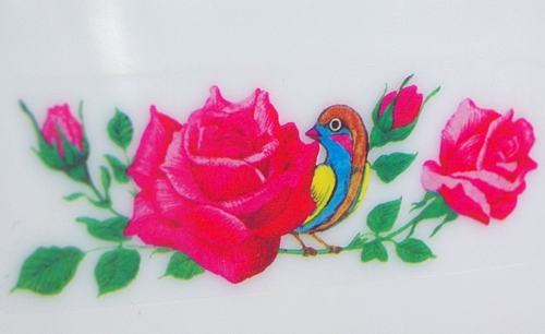 画像: 保存容器 薔薇と小鳥