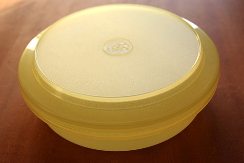 画像: タッパーウェア 保存容器 丸平形 クリア黄色