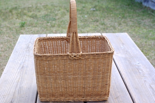 画像: 天然編み手提げカゴバッグ